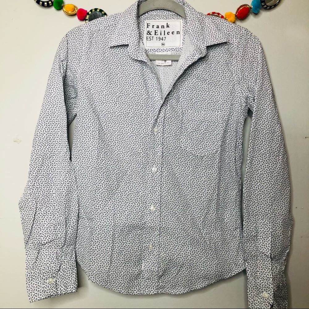 Frank And Eileen Tiny Bow Print Button Up Shirt - image 5
